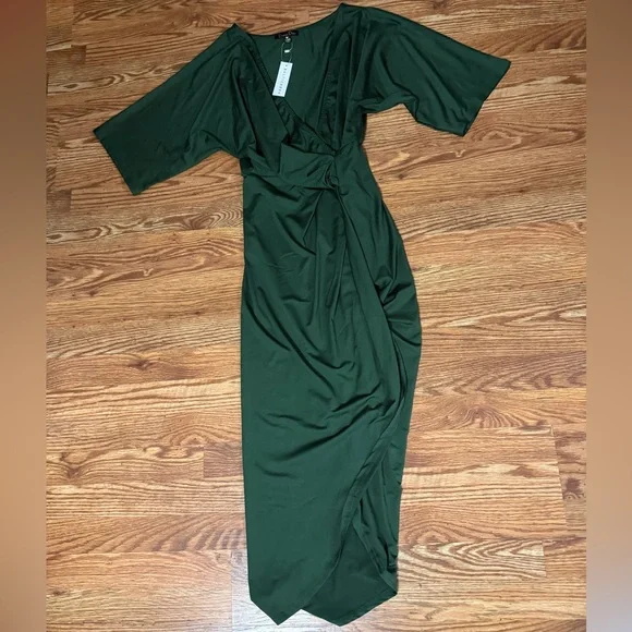 🆕 Dress Day Baltic Born Solana Ruched Dress In Hunter Green Size Medium - Picture 7 of 12